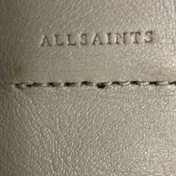All Saints grey tan Leather cross, body purse - Picture 5 of 13